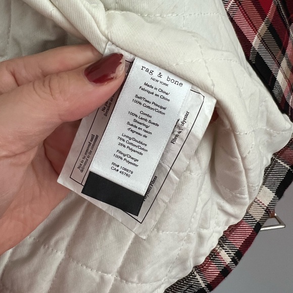 Rag and Bone Etiene Shearling Plaid Coat - Picture 4 of 4